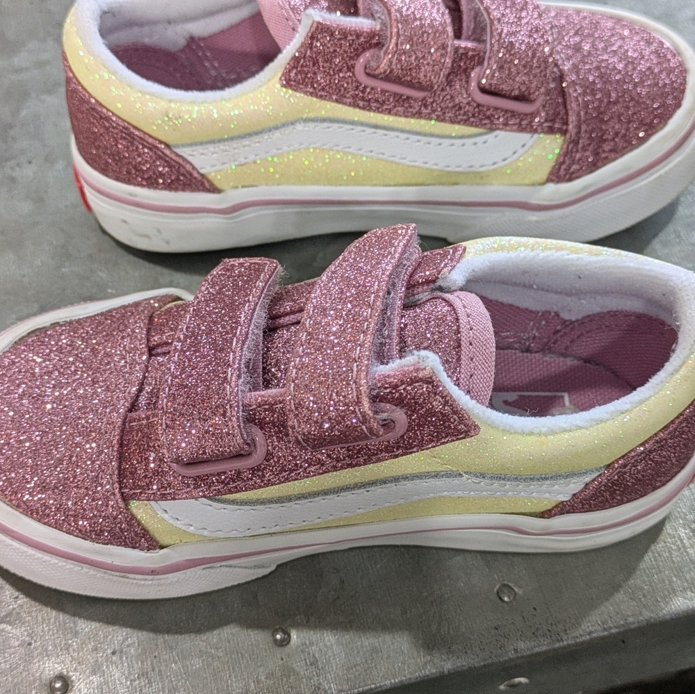 Glittery Pink Kids Vans - Picture 4 of 5